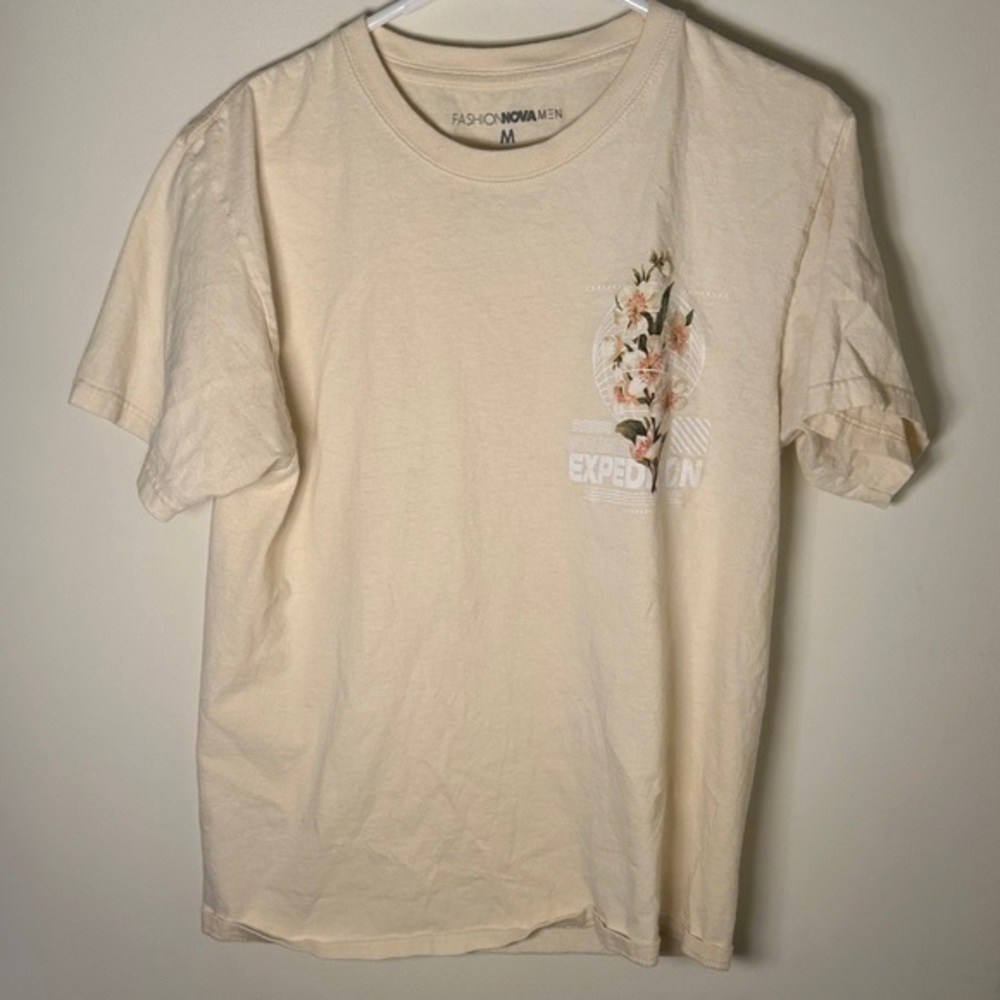Fashion Nova Cream Short Sleeve Tee